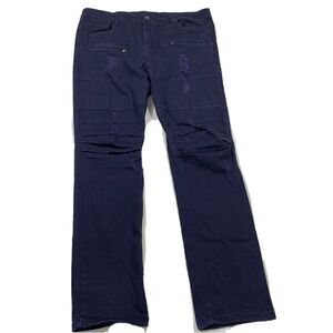 P100 Platform100 Mens Jeans 38 x 32 (38 x 30.5) Distressed Straight Leg Denim